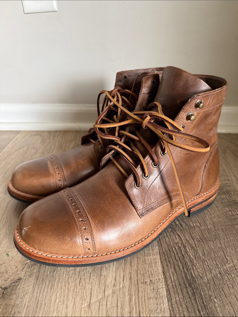 Oak Street Bootmakers | Cap-Toe Trench Boot, Men’s 11, Natural Chromexcel